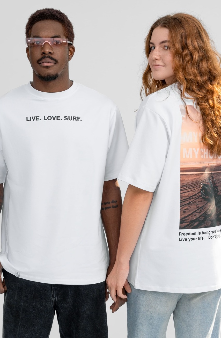 T-shirt SUNSET white