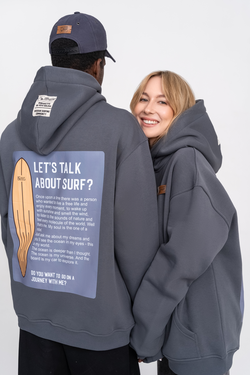 Hoodie SURF TALKS grey